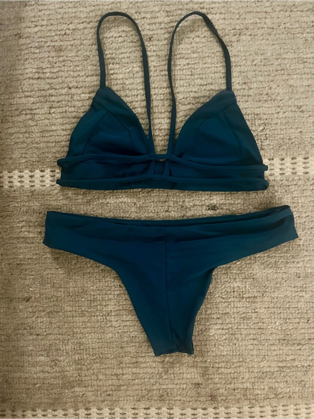 Women's Teal Triangle Bikini Set - Size Small